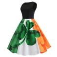thumbnail image 3 of EGNMCR Women's Formal Dresses Fashion St. Patrick's Day Printed Sleeveless Round Neck Cocktail Dress Prom Dress Evening Dress Spring/Summer Sale, 3 of 6