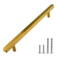 thumbnail image 6 of Modket M1610 Modern Euro Bar Cabinet Handle 304 Stainless Steel — 10" Overall Length, 7-1/2" (192mm) Hole Centers, Brushed Satin Brass Gold— 20-Packs, 6 of 7