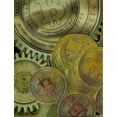 thumbnail image 2 of Hunziker, Steve 12x14 Gold Ornate Wood Framed with Double Matting Museum Art Print Titled - Grunge Bitcoin III, 2 of 4