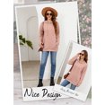thumbnail image 6 of Hibeli Women Textured Drawstring Raglan Sleeve Kangaroo Pockets Solid Color Hoodie, 6 of 7