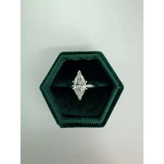 1.50CT Marquise Cut IGI Certified Lab Grown Diamond Women's Ring 14k White Gold