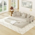 thumbnail image 2 of Blotout 5-in-1 Folding Convertible Sofa Bed with 3 Pillows, 79" Large Corduroy Boneless Couch with Armrest Pockets, Lounge Loveseat Sleeper with Pull Out Bed for Living Room Bedroom, Beige, 2 of 10