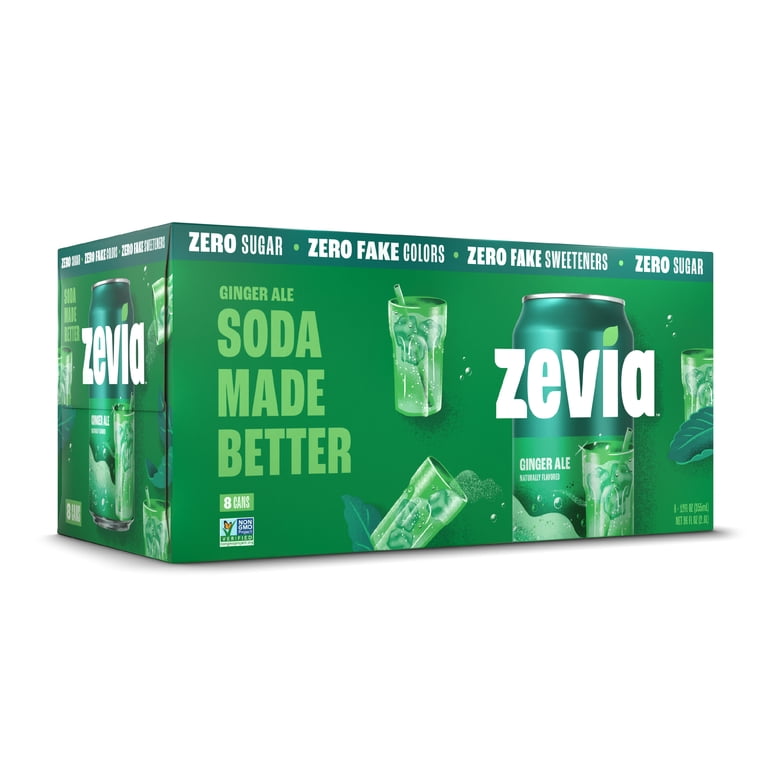Zevia Zero Sugar Calorie Caffeine-Free Ginger Ale Soda 12 fl oz