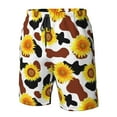 thumbnail image 6 of Uemuo Sunflower Cow Pattern Men's Swim Trunks Hawaiian Beach Bathing Suit Swimsuits Beach Quick-Dry Shorts with Pockets-Medium, 6 of 9