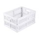 thumbnail image 2 of Plastic Folding Storage Basket | Ventilated Mesh Design | Multipurpose Organizer for Snacks, Stationery, Cosmetics, Fruit | Durable & Stackable | 13.78x10.43x7.28 in | 1-Pack | White or Gray, 2 of 6