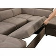 thumbnail image 4 of 128" Sofa U Shaped Sectional Couch with Ottomans Reversible Modular Sofa 7 Seater Couch with Storage Seat for Living Room with Adjustable Headrest, Brown, 4 of 7