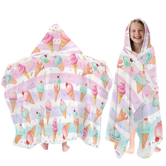 Toalla Fiwbnasz Kids con capucha para helados, 76 x 127 cm, playa