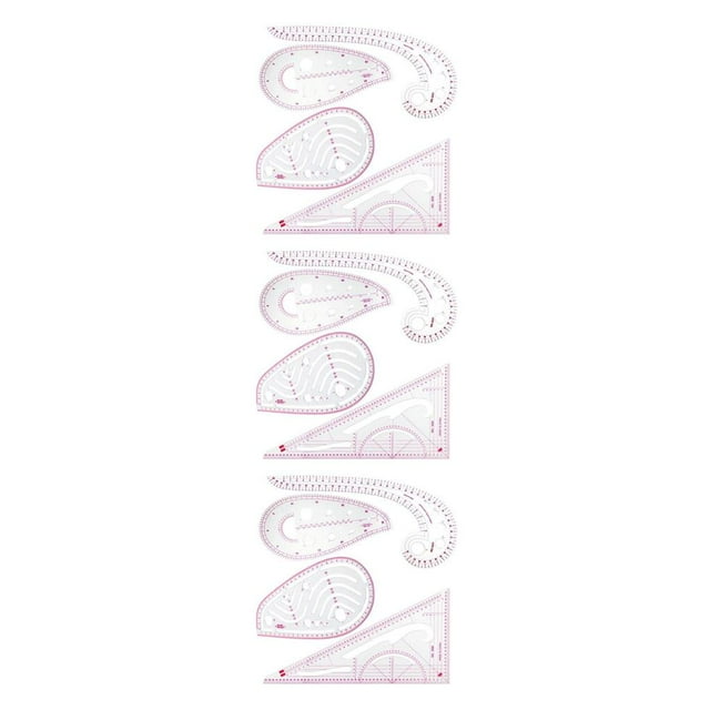 Bewildely Regla de costura DIY de plástico, 4 Uds., plantilla de medición de curva francesa, herramienta artesanal de pintura de dibujo a Type1 NO1