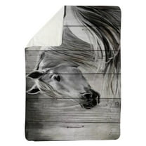 Begin Home Decor 5545-6080-AN10 60 x 80 in. Rustic Horse-Sherpa Fleece Blanket