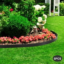 3 Inch Steel Landscape Edging - 5PCS Flexible Black Garden Barrier for Gardens, Paths, Lawns, and Outdoor Patios