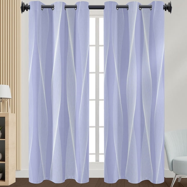 Innerwin Rideaux pour Fenêtres Écoénergétiques Assombrissants, Panneaux à Oeillets, Rideau de Luxe Occultant pour Fenêtre, Isolé Thermiquement, Moderne, Protection UV, Intimité, Violet Pâle 132*160 cm