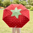 thumbnail image 2 of Slccxzc Strawberry Pattern Folding Umbrella, Anti UV Windproof Travel Parasol for Rain Sun, 2 of 7