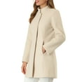 thumbnail image 4 of MODA NOVA Juniors Winter Stand Collar Long Sleeve Single Breasted Long Overcoat, 4 of 5