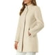 thumbnail image 4 of Abrigo de mujer INSPIRE CHIC de longitud media con cuello alto, de un solo botón, abrigo de invierno, color beige, talla XS, 4 of 7