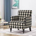 thumbnail image 2 of GDF Studio Eve Contemporary Fabric Upholstered Club Chair with Nailhead Trim, Black Checkerboard, 2 of 6