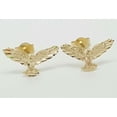 thumbnail image 5 of 14k Solid Yellow Gold Eagle Bird Stud Earrings Open Wings Eagle Push Back 14MM, 5 of 11