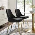 thumbnail image 2 of Modway Viscount Upholstered Fabric Dining Chairs - Set of 2 in Black Charcoal, 2 of 11