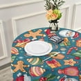 thumbnail image 5 of Coolnut Round Tablecloth 60In,Merry Christmas Table Cover Water Resistant Spill Proof Large Table Cover for Indoor & Outdoor Family Gathering Dinner, BBQ Christmas Decoration84, 5 of 7