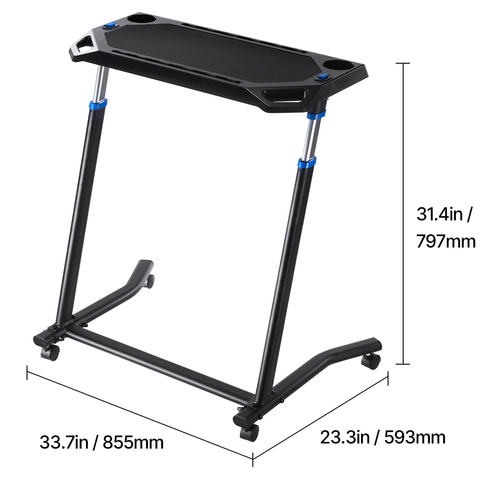 KFFKFF Pedaling Workstation, Portable Collapsible Multi-Use Cycle Coach & Walking Table with Secure Casters, Anti-Skid Multi-Cavity Cycle Coach Wellness Table with Handle Grip