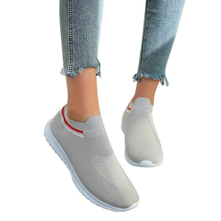 

Vedolay Women s Flat Sneakers Women s Shoes Slip On Summer Fashion Comfortable Flats Loafer Gray 7.5