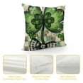 thumbnail image 4 of Awypu  St Patricks Day Pillow Covers 18x18 Watercolor Green Lucky Clover Shamrock Grey Buffalo Plaid Decorative Throw Pillow Cases Farmhouse Decoration for Sofa Couch Bed, 4 of 5