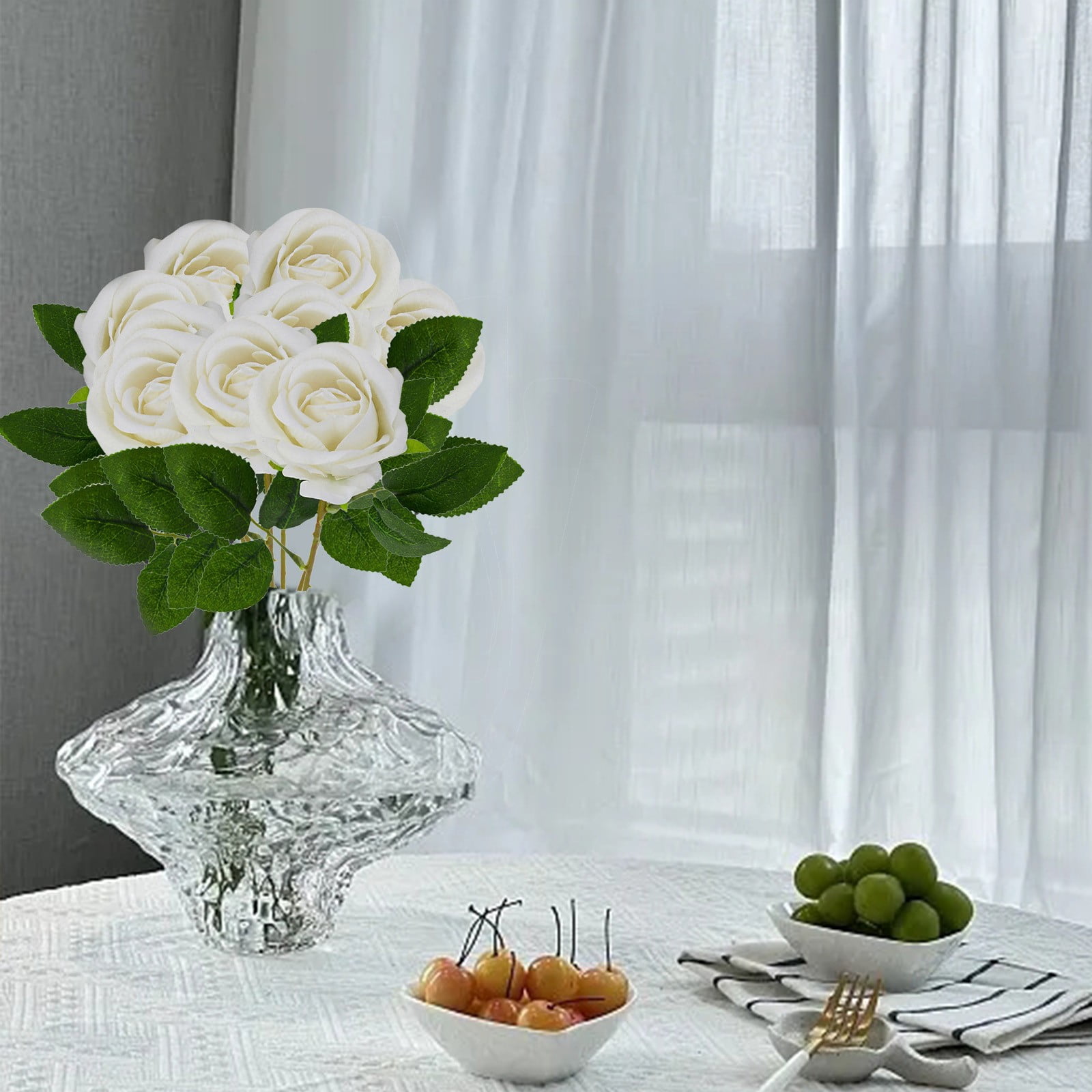 Bouquet de Mini fleurs artificielles avec feuillage H 26 cm tres dense