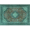 thumbnail image 1 of Ahgly Company Indoor Rectangle Medallion Turquoise Blue Traditional Area Rugs, 7' x 10', 1 of 4