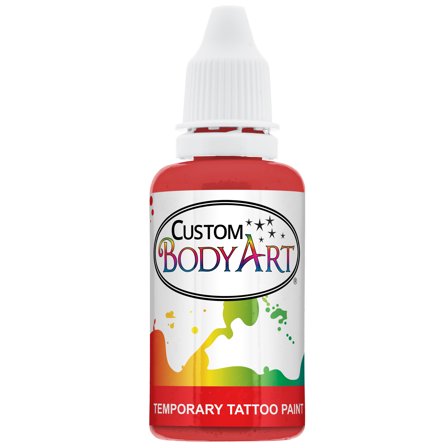 Custom Body Art 1-Ounce Red Temporary Airbrush Tattoo Body Art Paint Alcohol Based