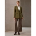 thumbnail image 3 of DARING DIVA Women's Open Front Long Sleeve Work Suit Jacket Blazer with Pockets M Brown, 3 of 6