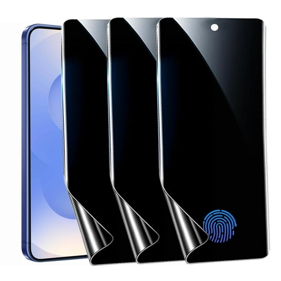 ZYQEEE [3 Pack] Privacy Screen Protector for Samsung Galaxy S25 Plus 5G,Supports Fingerprint Unlock, Anti-Spy Flexible TPU Screen Protector for Samsung S25 Plus 6.7-inch