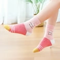 thumbnail image 4 of Zwiiyzr 5 Pairs Toddler Girls Boys Kids Low Cut Socks Cute Print 3-15 Years Children Middle Tube Socks Trendy Casual Combed Cotton Socks Pink, 4 of 9