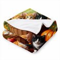 thumbnail image 2 of SPXUBZ Flannel Fleece Blanket Cute Cats in Basket Pumpkin Fall Leaves Pattern Soft Cozy Throw Blanket Warm Lightweight Blanket for Bedroom Sofa Couch Home Decor, 2 of 5