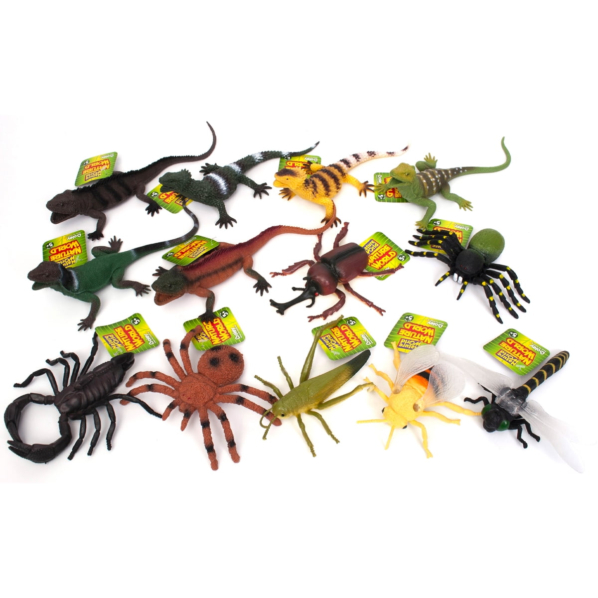 Boley Nature World Plastic Insect and Lizard Toy Set for Kids, 12 Piece ...