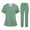 Green, variant on WTOBBY Women's Workwear Scrub Uniform Suit Cross V-Neck Short Sleeve Pocket Tee and Pants Two Piece Set Quick Dry Fun T-Shirts for Nursing Professionals ,Black L
