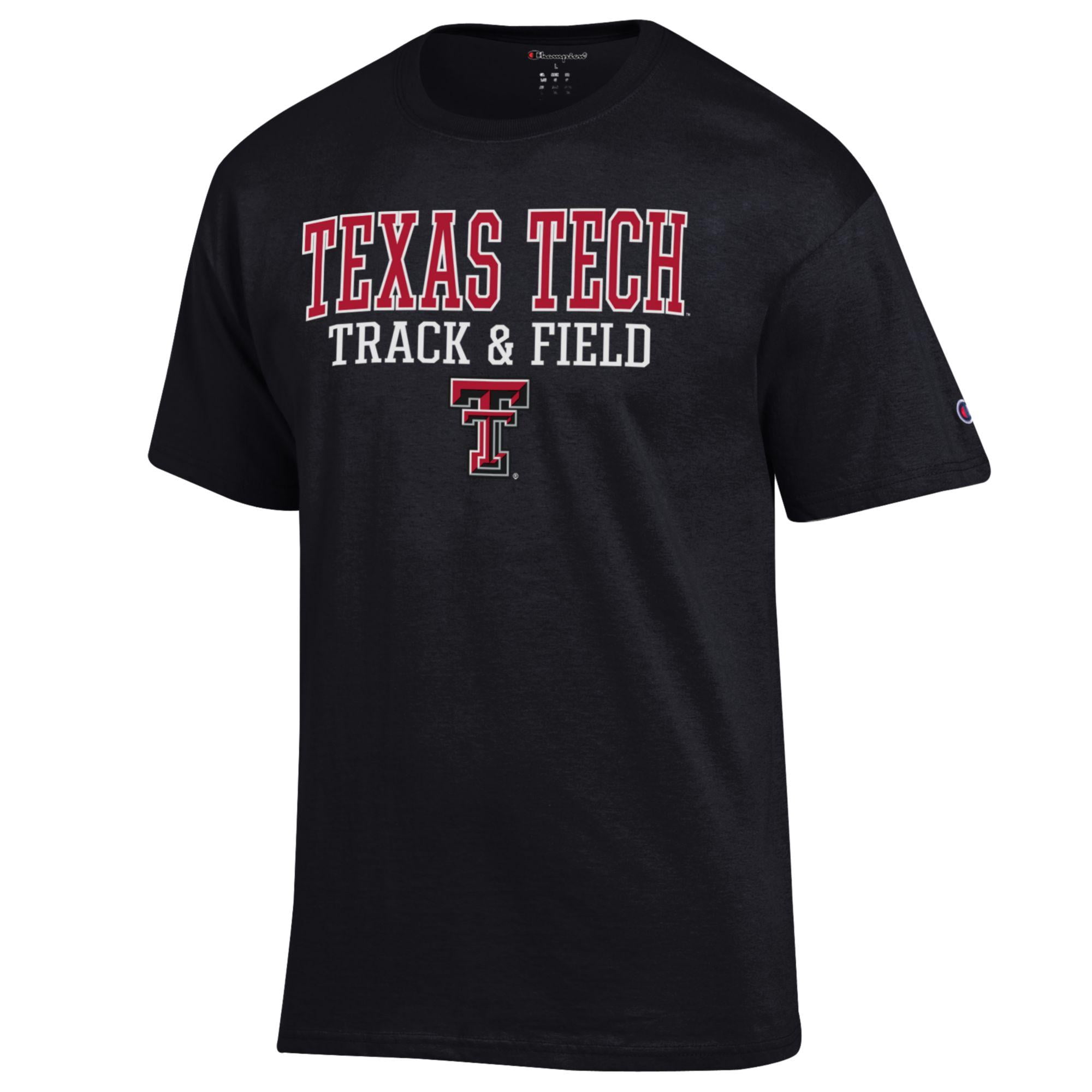 Men's Champion  Black Texas Tech Red Raiders Track & Field Stack T-Shirt