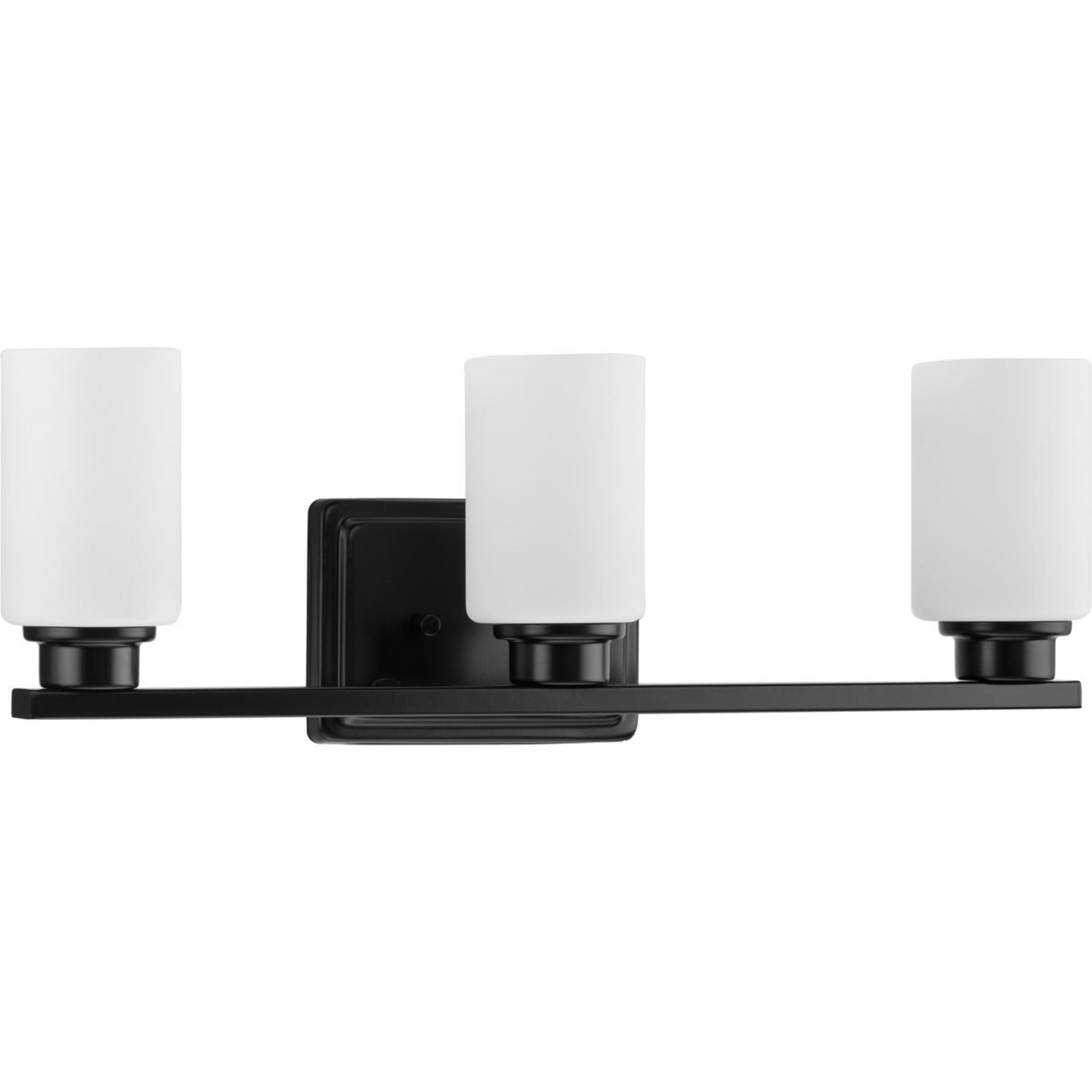 (2 pack) Avec Zachary Collection Farmhouse 3-Light Matte Black Vanity Light with White Glass Shades