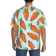 thumbnail image 3 of Balery Cartoon Carrot Camisa Casual de Manga Corta con Botones para Hombre, Texturizada, Estilo Cubano, para Playa, Verano-Large, 3 of 5