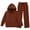 Brown, variant on Girls Boys Classic 2pcs Sweatsuit Fleece Tracksuit Pullover Hooded Sweatshirts and Drawstring Wide Leg Sweatpants Activewear