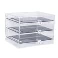 thumbnail image 1 of Black Acrylic Earrings Organizer with 3 Vertical Drawers for Storage and Display 30 Slots 270 Holes, 1 of 4