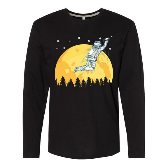 Inktastic Space Outerspace Moon and Astronaut Long Sleeve T-Shirt