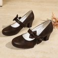 thumbnail image 7 of Mary Jane High Heels Bowknot Strap Comfortable Dress Shoes for Ladies Women's Party Wedding, 7 of 7