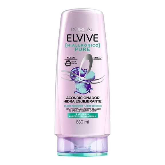 Acondicionador L'Oréal Elvive hialurónico pure 680 ml