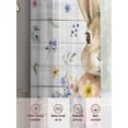 thumbnail image 6 of Bunny Easter Sheer Curtains 63 Inch Length 2 Panels Set Window Treatments, Spring Floral Pastoral Wooden Rod Pocket Semi Curtains for Living Room/Bedroom/Kitchen Décor, 104"W x 63"L, 6 of 7