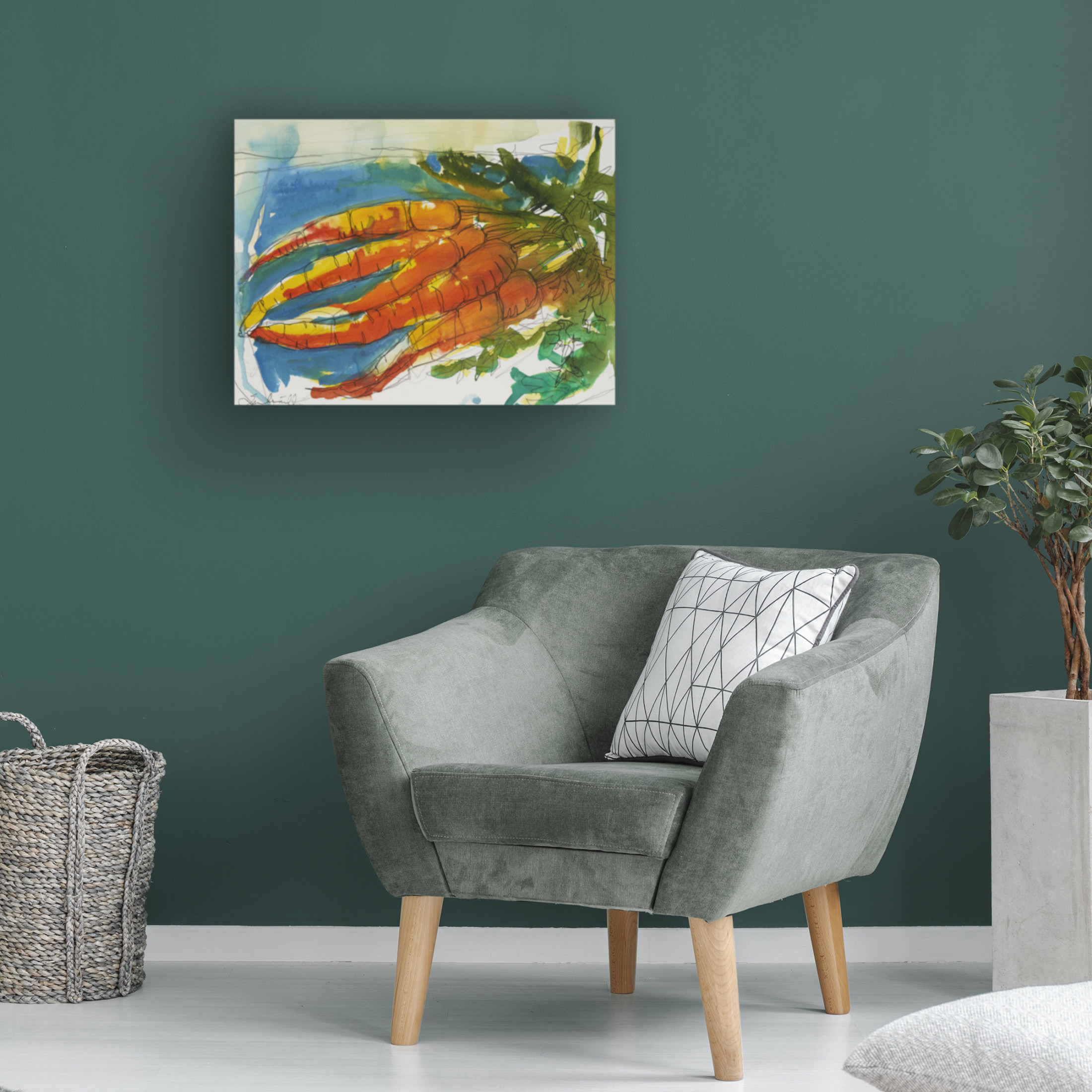 Canvas Wall Art - Erin McGee Ferrell 'Fresh Carrots II' Wall Art for Living Room, Bedroom, or Office Décor by Trademark Fine Art - 47 x 35 Inches