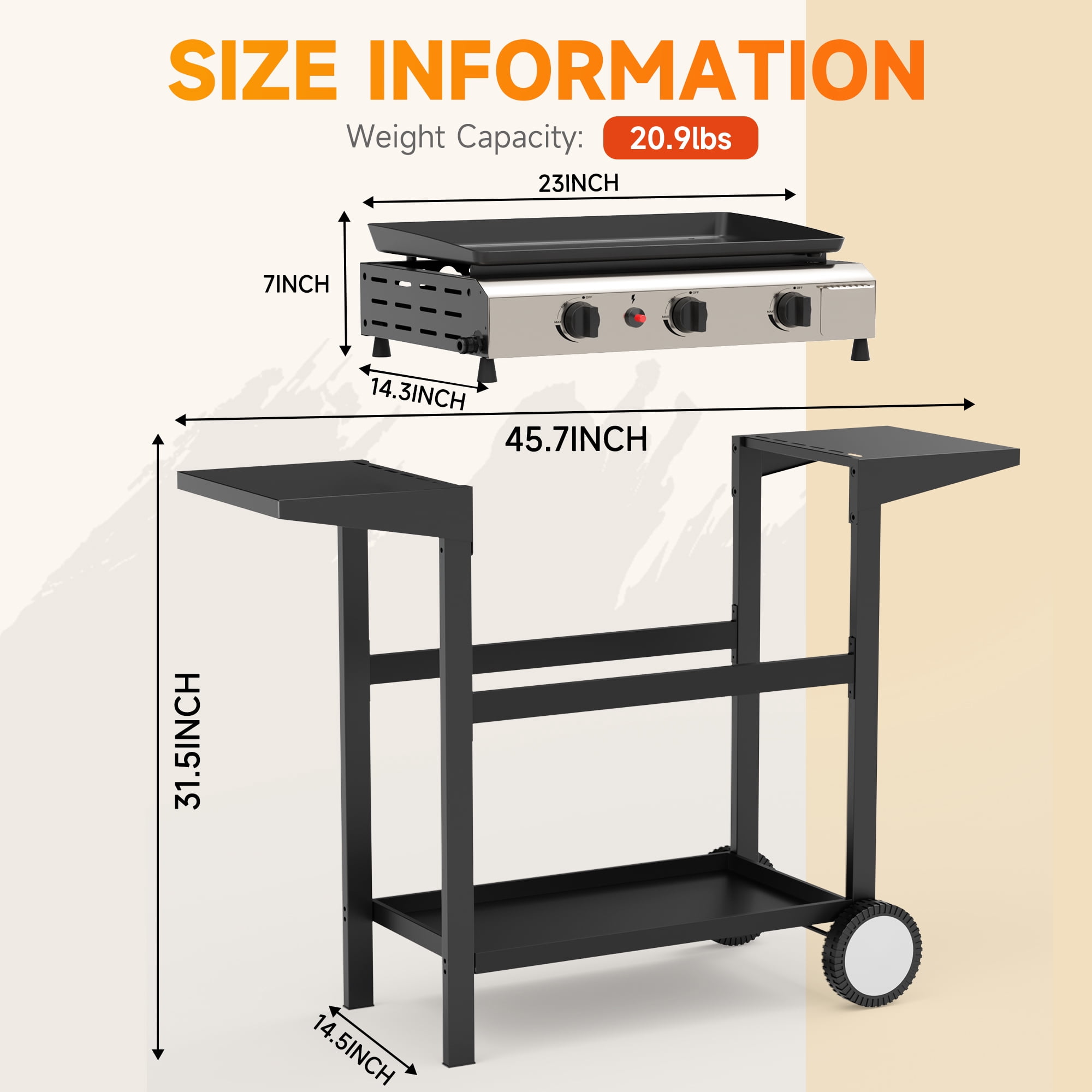 SKOK 3-Burner 23'' Propane Griddles Outdoor Flat Top Gas Grill Griddle for  Camping, Tailgating, BBQ, Parties, Backyard & Patio with 30,000 BTUs