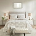 thumbnail image 4 of Soft Plush Comforter Set, Long Faux Fur Bedding Set, Mid Century Down Alternative Beddingnull with 2 Matching Shams, Twin/Twin XL, Blush/White 3 Piece, 4 of 7