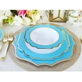 thumbnail image 4 of " OCCASIONS " 120 Plates Pack, Heavyweight Disposable Wedding Party Plastic Plates (8'' Appetizer/Dessert Plate, Imperial Aqua & Gold), 4 of 9