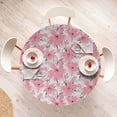 thumbnail image 4 of Ambesonne Floral Fitted Round Tablecloth, Flowers Garden Botanical Art, 36"- 40" Diameter, Dried Rose White and Grey, 4 of 5