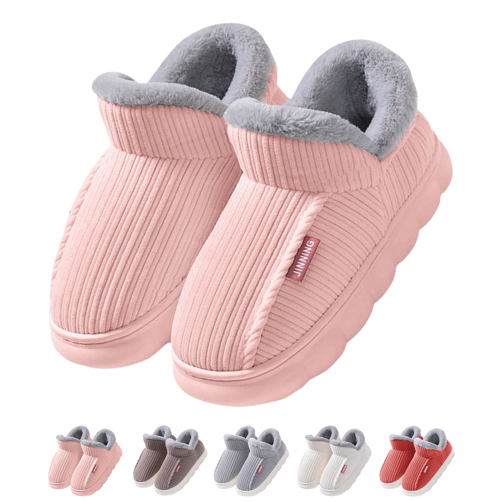 Chaussons En Peluche D’hiver Avec Semelle épaisse Antidérapante
