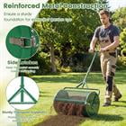 Barara King 24 Inch Peat Moss Spreader Compost Roller with Adjustable T Handle for Outdoor Lawn Garden Seeding Fertilizing, Green
